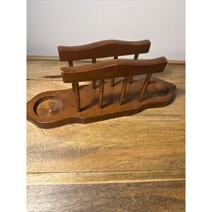 Wooden Napkin/Salt & Pepper Shaker Holder, Vintage 12" X 4.5"